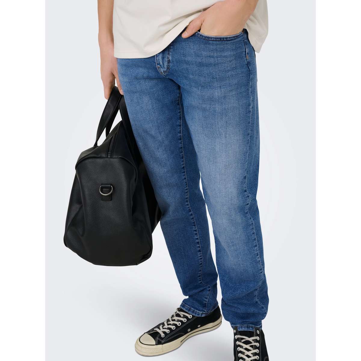 ONLY & SONS MEN΄S WEFT REGULAR FIT COTTON JAX TAI DENIM 22036817 LIGHT MEDIUM BLUE DENIM  - Μπλε - W29 L32